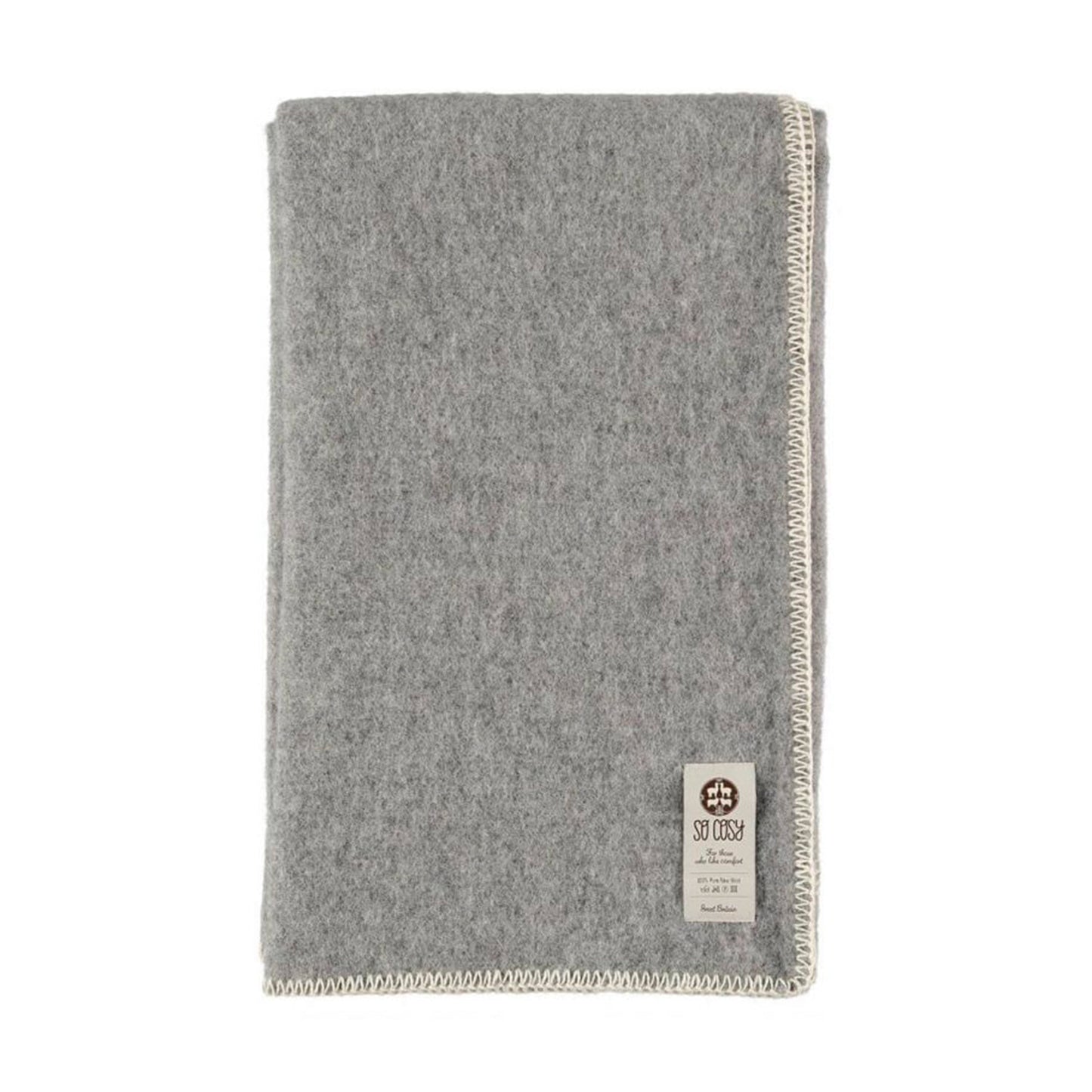 Soft grey undyed wool throw