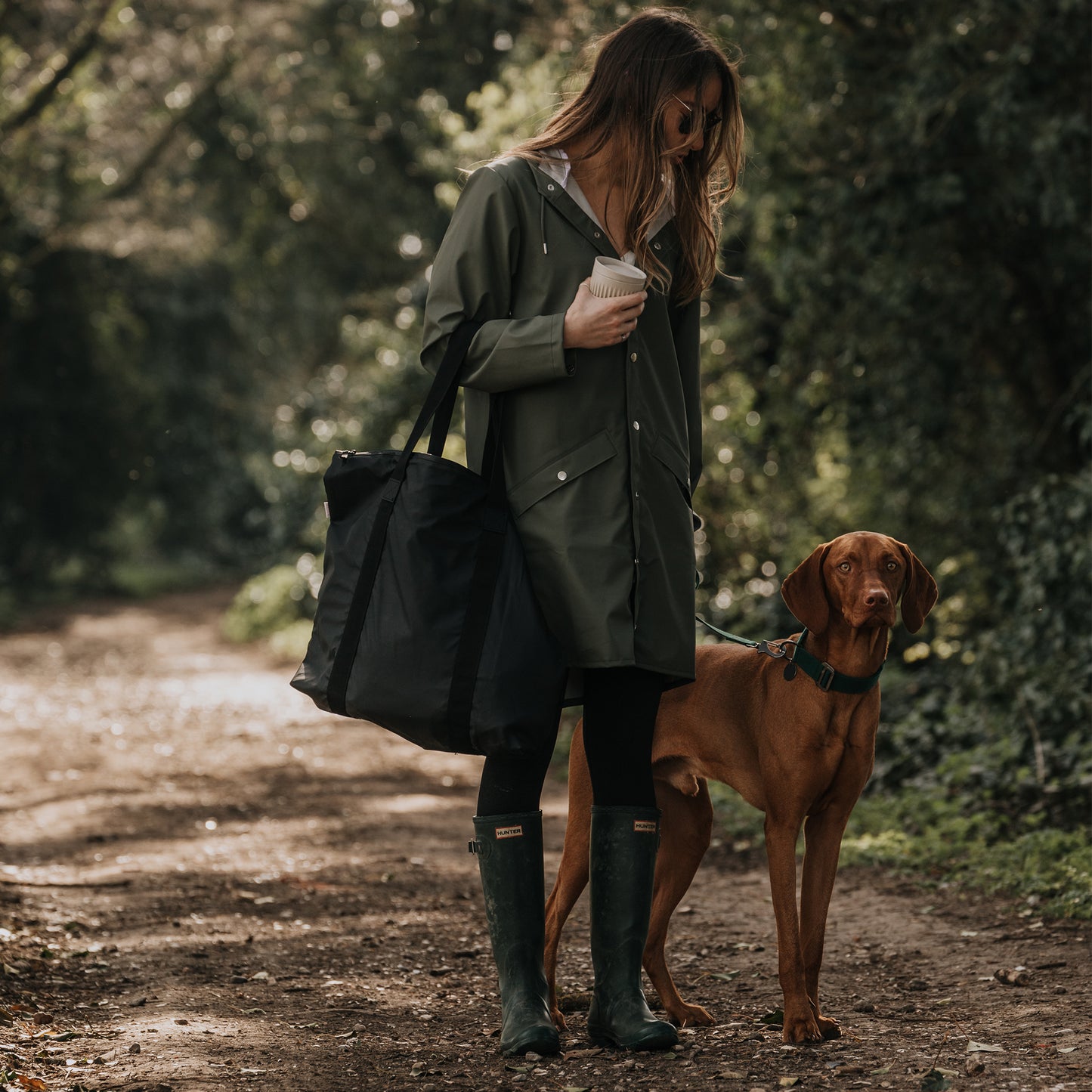 Rains long jacket - olive
